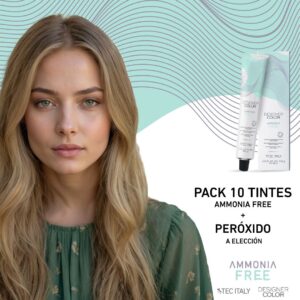 PACK 10 TINTES AMMONIA FREE + PERÓXIDO 1L